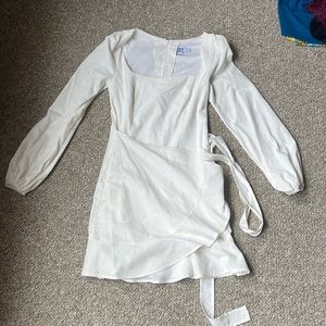 White wrap dress